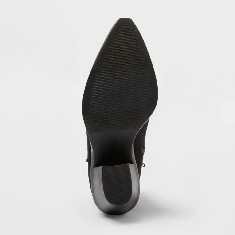 Women’s Dallas Ankle Western Bootie with Memory Foam Insole – Black 7
